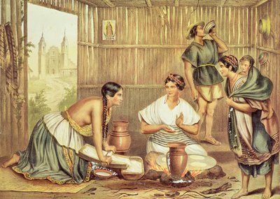 Indianen bereiden tortilla